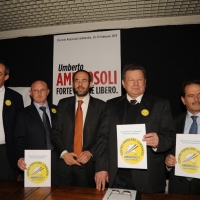 Foto Nicoloro G. 18/01/2013 Milano Presentazione del ” Centro popolare Lombardo con Ambrosoli per la Lombardia “. nella foto Enrico Marcora – Francesco Patitucci – Valerio Bettoni – Franco Spada