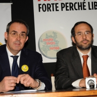 Foto Nicoloro G. 18/01/2013 Milano Presentazione del ” Centro popolare Lombardo con Ambrosoli per la Lombardia “. nella foto Enrico Marcora – Umberto Ambrosoli