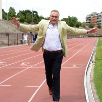 Foto Nicoloro G. 27/06/2013 Milano Presentazione dei Campionati Italiani Assoluti di Atletica che si terranno all' Arena Civica di Milano il 26-27-28 Luglio 2013. nella foto Marcello Fiasconaro   