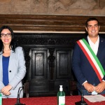 Foto Nicoloro G.   15/09/2020   Ravenna   Con l' intervento della ministra dell' Istruzione si e' svolta la presentazione dei progetti scolastici dedicati a Dante, in occasione del 700° anno dalla morte del Sommo Poeta. nella foto la ministra Lucia Azzolina e il sindaco di Ravenna Michele de Pascale.