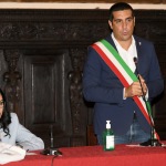Foto Nicoloro G.   15/09/2020   Ravenna   Con l' intervento della ministra dell' Istruzione si e' svolta la presentazione dei progetti scolastici dedicati a Dante, in occasione del 700° anno dalla morte del Sommo Poeta. nella foto la ministra Lucia Azzolina e il sindaco di Ravenna Michele de Pascale.