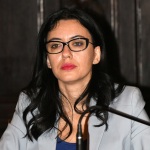 Foto Nicoloro G.   15/09/2020   Ravenna   Con l' intervento della ministra dell' Istruzione si e' svolta la presentazione dei progetti scolastici dedicati a Dante, in occasione del 700° anno dalla morte del Sommo Poeta. nella foto la ministra dell' Istruzione Lucia Azzolina.