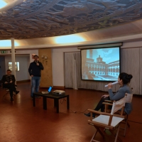 Foto Nicoloro G.  16/12/2014   Milano   Presentazione, al Museo Nazionale Scienza e Tecnologia Leonardo da Vinci, della mostra " Il Bel Paese. L' Italia dal Risorgimento alla Grande Guerra, dai Macchiaioli ai Futuristi " che si terrà a Ravenna nel Museo d' Arte dal 22 febbraio al 14 giugno 2015. nella foto da sinistra Laura Ronzon, direttrice del Patrimonio Storico del MNST, Claudio Spadoni, curatore della mostra, Claudio Giorgione, curatore Leonardo Arte & Scienza del MNST e Ouidad Bakkali, assessore alla Cultura del Comune di Ravenna.