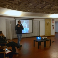 Foto Nicoloro G.  16/12/2014   Milano   Presentazione, al Museo Nazionale Scienza e Tecnologia Leonardo da Vinci, della mostra \" Il Bel Paese. L\' Italia dal Risorgimento alla Grande Guerra, dai Macchiaioli ai Futuristi \" che si terrà a Ravenna nel Museo d\' Arte dal 22 febbraio al 14 giugno 2015. nella foto da sinistra Laura Ronzon, direttrice del Patrimonio Storico del MNST, Claudio Spadoni, curatore della mostra, Claudio Giorgione, curatore Leonardo Arte & Scienza del MNST e Ouidad Bakkali, assessore alla Cultura del Comune di Ravenna.