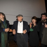 Foto Nicoloro G.   04/11/2022   Bologna   Presentazione del film di Elisabetta Sgarbi ' Nino Migliori. Viaggio intorno alla mia stanza '. nella foto da sinistra Eugenio Lio, Nino Migliori, Elisabetta Sgarbi e Mirco Mariani..