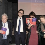 Foto Nicoloro G.  21/11/2022    Milano   Presentazione del libro \' La citta\' universale \' del sindaco di Firenze Dario Nardella. nella foto da sinistra Piergaetano Marchetti, Dario Nardella, Elisabetta Sgarbi e Andree Ruth Shammah.