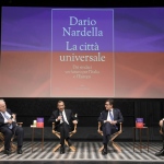 Foto Nicoloro G.   21/11/2022   Milano   Presentazione del libro ' La citta' universale ' del sindaco di Firenze Dario Nardella. nella foto da sinistra Piergaetano Marchetti, Giuseppe Sala, Dario Nardella e l' assessore Tommaso Sacchi.