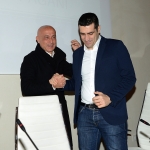Foto Nicoloro G.   16/02/2019    Ravenna   Presentazione del libro ' Sicurezza e' Liberta' '. nella foto l' ex ministro Marco Minniti, autore del libro, a sinistra, e il sindaco di Ravenna Michele de Pascale.