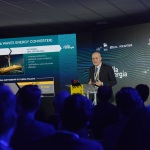Foto Nicoloro G.   28/10/2019  Ravenna   Presentazione del progetto Iswec (Inertial Sea Energy Converter), organizzato da Eni per produrre energia dal moto ondoso, alla presenza del presidente del Consiglio. In occasione dell’evento sarà anche firmato un importante accordo con Fincantieri, Terna e CDP. nella foto l' a.d. di Eni Claudio Descalzi durante il suo intervento.