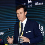 Foto Nicoloro G.   28/10/2019  Ravenna   Presentazione del progetto Iswec (Inertial Sea Energy Converter), organizzato da Eni per produrre energia dal moto ondoso, alla presenza del presidente del Consiglio. In occasione dell’evento sarà anche firmato un importante accordo con Fincantieri, Terna e CDP. nella foto l' a.d. di CDP Fabrizio Palermo.