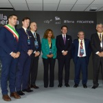 Foto Nicoloro G.   28/10/2019  Ravenna   Presentazione del progetto Iswec (Inertial Sea Energy Converter), organizzato da Eni per produrre energia dal moto ondoso, alla presenza del presidente del Consiglio. In occasione dell’evento sarà anche firmato un importante accordo con Fincantieri, Terna e CDP. nella foto da sinistra  Michele De Pascale, Fabrizio Palermo, Claudio Descalzi, Emma Marcegaglia,  Giuseppe Conte, Giuseppe Bono e Luigi Ferraris.