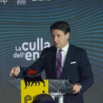 Foto Nicoloro G.   28/10/2019  Ravenna   Presentazione del progetto Iswec (Inertial Sea Energy Converter), organizzato da Eni per produrre energia dal moto ondoso, alla presenza del presidente del Consiglio. In occasione dell’evento sarà anche firmato un importante accordo con Fincantieri, Terna e CDP. nella foto il presidente del Consiglio Giuseppe Conte durante il suo intervento.