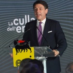 Foto Nicoloro G.   28/10/2019  Ravenna   Presentazione del progetto Iswec (Inertial Sea Energy Converter), organizzato da Eni per produrre energia dal moto ondoso, alla presenza del presidente del Consiglio. In occasione dell’evento sarà anche firmato un importante accordo con Fincantieri, Terna e CDP. nella foto il presidente del Consiglio Giuseppe Conte durante il suo intervento.