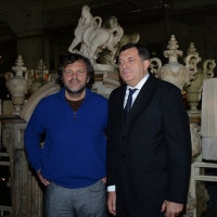 Foto Nicoloro G.   17/11/2014   Milano   Presentazione della stagione lirica 2014-2015 del teatro La Fenice. nella foto il regista Emir Kusturica, a sinistra, e il presidente della repubblica Serba di Bosnia ed Erzegovina Milorad Dodik.
