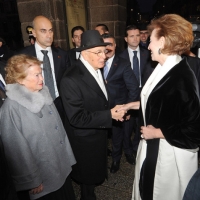 Foto Nicoloro G. Milano 07/12/2010 Tradizionale inaugurazione della stagione lirica al teatro alla Scala con l' opera " La Valchiria ". nella foto Giorgio Napolitano con la moglie Clio – Letizia Moratti