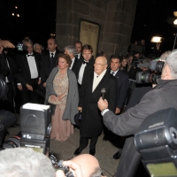 Foto Nicoloro G. 07/12/2011 Milano Apertura della stagione 2011-2012 del teatro alla Scala con il " Don Giovanni " di Mozart. nella foto Giorgio Napolitano e la moglie Clio