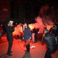 Foto Nicoloro G.  07/12/2014    Milano    Tradizionale serata inaugurale della stagione lirica del Teatro alla Scala. nella foto momenti di tensione e scontri tra contestatori e forze dell' ordine.