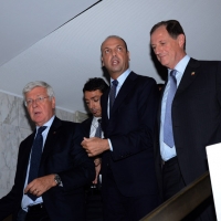 Foto Nicoloro G. 21/09/2013 Milano Prima assemblea della nuova Forza Italia con l' intervento del vice premier Angelino Alfano. nella foto Paolo Romani – Angelino Alfano – Mario Mantovani  