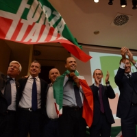 Foto Nicoloro G. 21/09/2013 Milano Prima assemblea della nuova Forza Italia con l' intervento del vice premier Angelino Alfano. nella foto Angelino Alfano e alcuni dirigenti del partito  