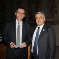 Foto Nicoloro G. 02/10/2012 Bologna Presentazione ufficiale di ” Allattami “, la prima Banca in Italia del latte umano donato. L’ iniziativa, che risponde alla necessità di latte umano per i numerosi neonati prematuri bisognosi, nasce dalla collaborazione tra il Policlinico di S. Orsola e l’ azienda Granarolo con l’ appoggio de Comune di Bologna. nella foto Gianpiero Calzolari – Virginio Merola