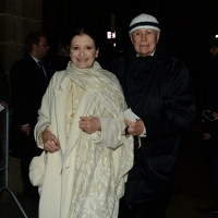 Foto Nicoloro G.  07/12/2015   Milano   Tradizionale inaugurazione della stagione 2015-2016 del Teatro alla Scala con l' opera ' Giovanna D' Arco ' di Giuseppe Verdi. nella foto Carla Fracci con il marito Beppe Menegatti.