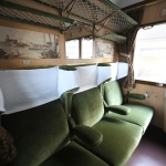 Foto Nicoloro G.   03/07/2021   Firenze   Primo viaggio inaugurale del Treno di Dante, convoglio storico che collega Firenze a Ravenna con quattro fermate intermedie. Da oggi 03 luglio fino al 10 ottobre prossimo effettuera\' viaggi di andata e ritorno nei fine settimana. nella foto l\' interno della carrozza di lusso.