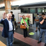 Foto Nicoloro G.   03/07/2021   Firenze   Primo viaggio inaugurale del Treno di Dante, convoglio storico che collega Firenze a Ravenna con quattro fermate intermedie. Da oggi 03 luglio fino al 10 ottobre prossimo effettuera' viaggi di andata e ritorno nei fine settimana. nella foto il governatore della Toscana Enrico Rossi e l' assessora del Comune di Firenze Cecilia Del Re.