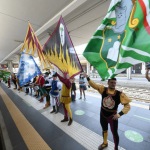 Foto Nicoloro G.   03/07/2021   Faenza ( Ravenna )  Primo viaggio inaugurale del Treno di Dante, convoglio storico che collega Firenze a Ravenna con quattro fermate intermedie. Da oggi 03 luglio fino al 10 ottobre prossimo effettuera' viaggi di andata e ritorno nei fine settimana. nella foto l' arrivo alla stazione di Faenza tra sbandieratori e musica.