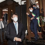06/06/2021   Ravenna    Primo viaggio simbolico dello storico treno di Dante che dal 03 luglio al 10 ottobre viaggera\' da Firenze a Ravenna. L\' inaugurazione ufficiale avverra\' il 26 giugno prossimo. nella foto il ministro Dario Franceschini al suo arrivo nella stazione con il sindaco di Ravenna  Michele de Pascale.