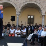 Foto Nicoloro G.   20/09/2026   Ravenna   Nell' ambito delle Celebrazioni per il 705° annuale della morte di Dante Alighieri si e' conclusa la XV edizione del Festival '' Prospettiva Dante ''. nella foto il giornalista e scrittore Aldo Cazzullo che ha intrattenuto con una riflessione sul tema '' Da Dante al Rinascimento ''.