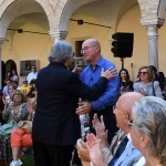 Foto Nicoloro G.   20/09/2026   Ravenna   Nell' ambito delle Celebrazioni per il 705° annuale della morte di Dante Alighieri si e' conclusa la XV edizione del Festival '' Prospettiva Dante ''. nella foto il maestro Riccardo Muti con il giornalista Aldo Cazzullo.