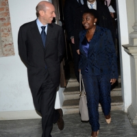 Foto Nicoloro G. 12/11/2013 Milano Incontro e dibattito sul tema ” Il lavoro è cittadinanza ” con la partecipazione del ministro per l’ Integrazione Cècile Kyenge. nella foto Antonio Mastropasqua - Cècile Kyenge  