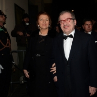 Foto Nicoloro G. 07/12/2013 Milano Tradizionale Prima alla Scala che annovera quest’ anno anche la presenza del Capo dello Stato. nella foto Roberto Maroni e la moglie  