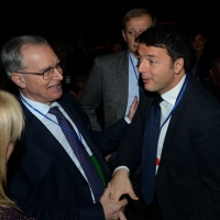 Foto Nicoloro G. 15/12/2013 Milano Prima Assemblea Nazionale del PD dopo le elezioni di Matteo Renzi a segretario. nella foto Matteo Renzi – Guglielmo Epifani  