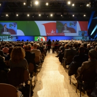 Foto Nicoloro G. 15/12/2013 Milano Prima Assemblea Nazionale del PD dopo le elezioni di Matteo Renzi a segretario. nella foto Una veduta dell'aula dell'Assemblea 