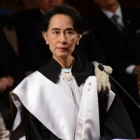 Foto Nicoloro G. 30/10/2013 Bologna Il leader dell’ opposizione birmana Aung San Suu Kyi ospite della città di Bologna per ricevere la cittadinanza onoraria in Comune e la laurea honoris causa in Università. nella foto Aung San Suu Kyi 