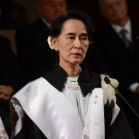 Foto Nicoloro G. 30/10/2013 Bologna Il leader dell’ opposizione birmana Aung San Suu Kyi ospite della città di Bologna per ricevere la cittadinanza onoraria in Comune e la laurea honoris causa in Università. nella foto Aung San Suu Kyi 
