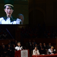 Foto Nicoloro G. 30/10/2013 Bologna Il leader dell’ opposizione birmana Aung San Suu Kyi ospite della città di Bologna per ricevere la cittadinanza onoraria in Comune e la laurea honoris causa in Università. nella foto Aung San Suu Kyi – Ivano Dionigi   