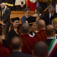 Foto Nicoloro G. 30/10/2013 Bologna Il leader dell’ opposizione birmana Aung San Suu Kyi ospite della città di Bologna per ricevere la cittadinanza onoraria in Comune e la laurea honoris causa in Università. nella foto Angela Bisimosca  - Aung San Suu Kyi – Ivano 