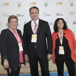 Foto Nicoloro G.   05/04/2020   Riccione ( RN ) Prima giornata della quinta edizione del G20s, Summit nazionale dei Comuni balneari. che ha per focus la Transizione ecologica, l' Innovazione, la Sicurezza e l' Economia. nella foto da sinistra Roberta Nesto,coordinatrice nazionale G20s, Pietro Diamantini, dirigente Trenitaliae Renata Tosi, sindaca di Riccione (RN).