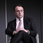 Foto Nicoloro G.   05/04/2020   Riccione ( RN ) Prima giornata della quinta edizione del G20s, Summit nazionale dei Comuni balneari. che ha per focus la Transizione ecologica, l' Innovazione, la Sicurezza e l' Economia. nella foto Pietro Diamantini, dirigente Trenitalia.
