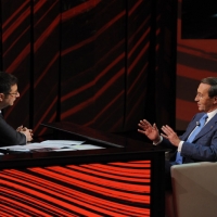 Foto Nicoloro G. 09/12/2012 Milano Trasmissione televisiva su Rai3 ” Che tempo che fa ” condotta da Fabio Fazio. nella foto Fabio Fazio – Gianfranco Fini