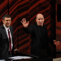 Foto Nicoloro G. 09/12/2012 Milano Trasmissione televisiva su Rai3 ” Che tempo che fa ” condotta da Fabio Fazio. nella foto Fabio Fazio – Antonio Albanese