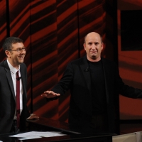 Foto Nicoloro G. 09/12/2012 Milano Trasmissione televisiva su Rai3 ” Che tempo che fa ” condotta da Fabio Fazio. nella foto Fabio Fazio – Antonio Albanese