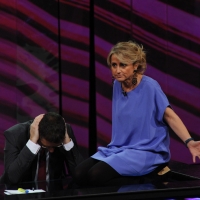 Foto Nicoloro G. 09/12/2012 Milano Trasmissione televisiva su Rai3 ” Che tempo che fa ” condotta da Fabio Fazio. nella foto Fabio Fazio – Luciana Littizzetto