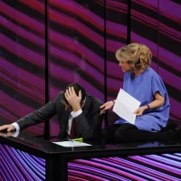 Foto Nicoloro G. 09/12/2012 Milano Trasmissione televisiva su Rai3 ” Che tempo che fa ” condotta da Fabio Fazio. nella foto Fabio Fazio – Luciana Littizzetto