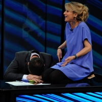 Foto Nicoloro G. 09/12/2012 Milano Trasmissione televisiva su Rai3 ” Che tempo che fa ” condotta da Fabio Fazio. nella foto Fabio Fazio – Luciana Littizzetto