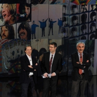 Foto Nicoloro G. 10/12/2012 Milano Trasmissione televisiva su Rai3 ” Che tempo che fa ” condotta da Fabio Fazio. nella foto Ernesto Assante – Fabio Fazio – Gino Castaldo