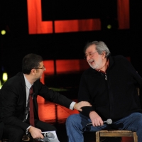 Foto Nicoloro G. 10/12/2012 Milano Trasmissione televisiva su Rai3 ” Che tempo che fa ” condotta da Fabio Fazio. nella foto Fabio Fazio – Francesco Guccini 