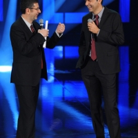 Foto Nicoloro G. 10/12/2012 Milano Trasmissione televisiva su Rai3 ” Che tempo che fa ” condotta da Fabio Fazio. nella foto Fabio Fazio – Neri Marcorè